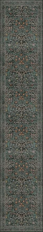 Dark Green Washable 3x16 Extra Long Runner Rug - Image 2