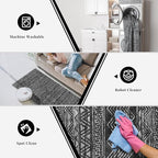 3x15 Washable Kitchen Runner Rug: Modern Moroccan Runners - Image 4
