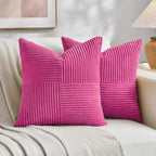 Fancy Homi 2 Packs Hot Pink Big Decorative Throw Pillow Covers 24x24 Inch by Fancy+Homi