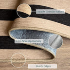 Black Tan Striped Entry Rug - Image 2
