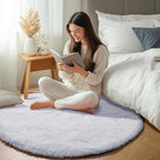 ONASAR White Round Area Rugs 5ft, Soft Bedroom Circle Rug Floor Mat - Image 7
