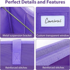 abcxgood Desktop File Organizer Box,Collapsible Hanging Filing Box,Home Office Document Storage Organizer with Front Pocket and Handles, Letter Size Folder. (PURPLE)