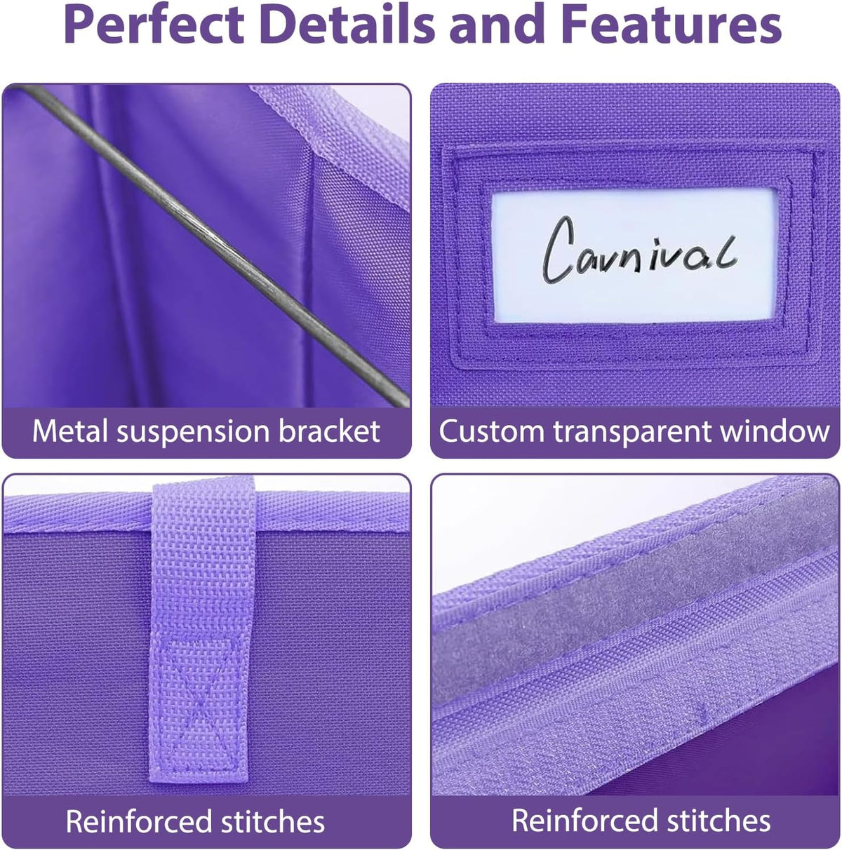 abcxgood Desktop File Organizer Box,Collapsible Hanging Filing Box,Home Office Document Storage Organizer with Front Pocket and Handles, Letter Size Folder. (PURPLE)