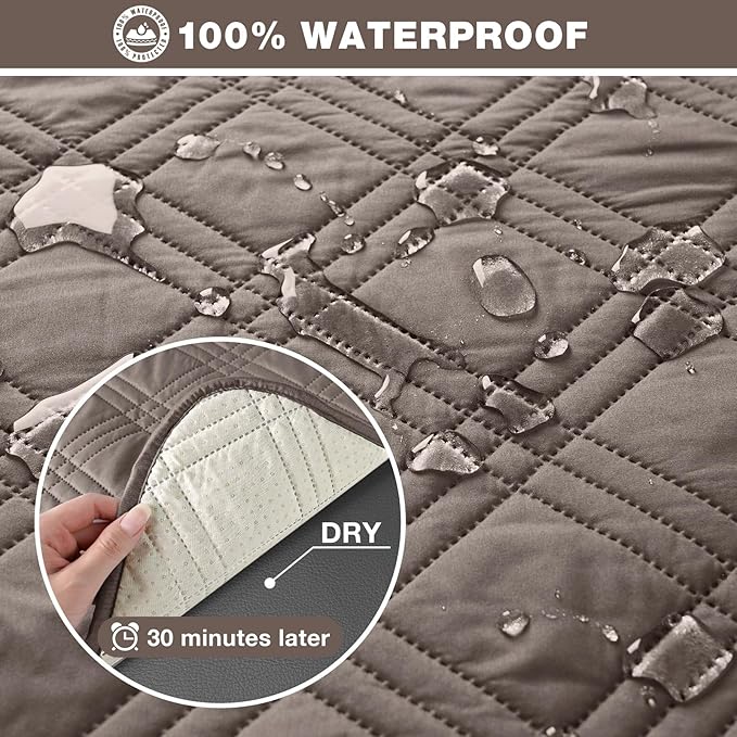 TAOCOCO 100% Waterproof Recliner Sofa Cover, Non Slip Split Couch Covers - Image 3