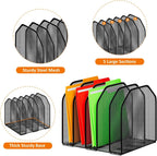 Desk File Organizer, Adjustable 5 Sections Upright Desktop File Sorter
