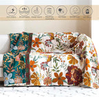 MSGKV Spring Throw Blanket for Couch, 100% Cotton Muslin Breathable Woven Bed - Image 3
