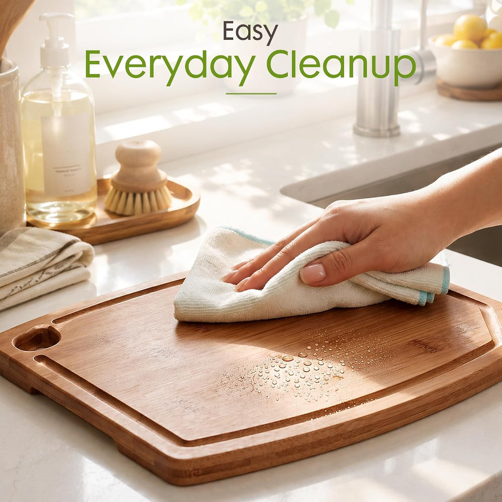 Astercook Large Bamboo Cutting Board for Kitchen