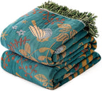 MSGKV Boho Throw Blanket 50"x60" Cotton Blanket by MSGKVHomeTextiles