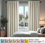 Deconovo Blackout Curtains, Thermal Insulated, W42 x L84 2 Panels, Back Tab - Image 4