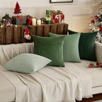 MIULEE Boho Farmhouse Sage Green Throw Pillow Covers 20x20 Inch Set of 4 - Image 8