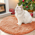 OLANLY Muted Orange Round Rugs for Bedroom by OLANLY