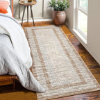GarveeHome 2x6 Modern Bordered Runner Rug Soft Non Slip Runner Washable Non - Image 7