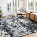 Washable Area Rugs 4'x6' Non-Slip Modern Abstract Soft by RELEANY