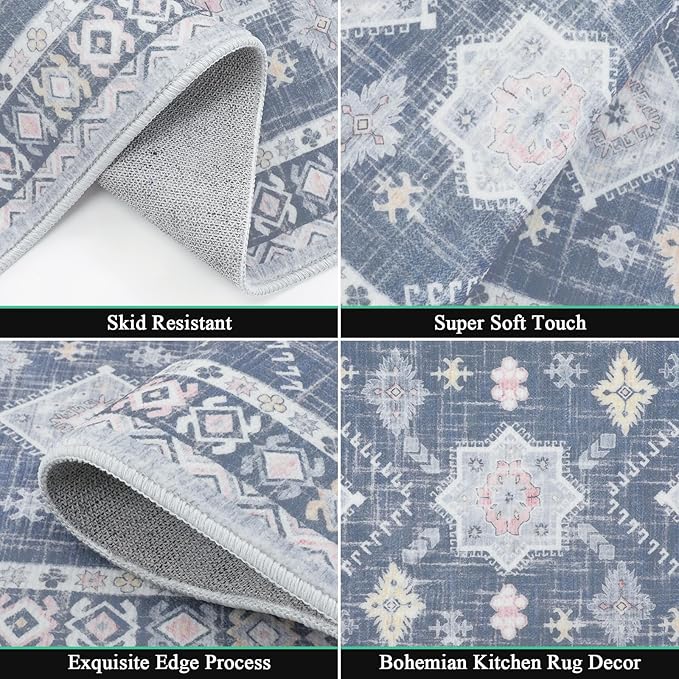 HEBE Boho Kitchen Rug Sets 3 Piece - Image 4