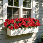 Artificial Flowers No Fade Realistic Geraniums Red Christmas Decor 6 Bundle