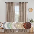 MIULEE Taupe Linen Curtains 96 Inch Long by MIULEE