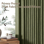 MIULEE Olive Green Pinch Pleated Thick Linen Curtains 102 Inches Long 2 Panels - Image 7