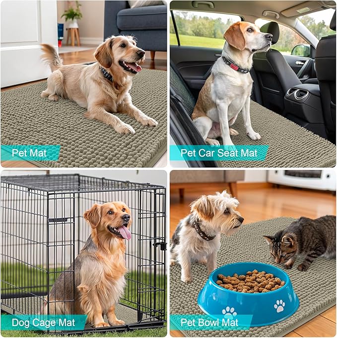 OLANLY Dog Door Mat for Muddy Paws 59x32, Absorbs Moisture and Dirt, Absorbent - Image 7
