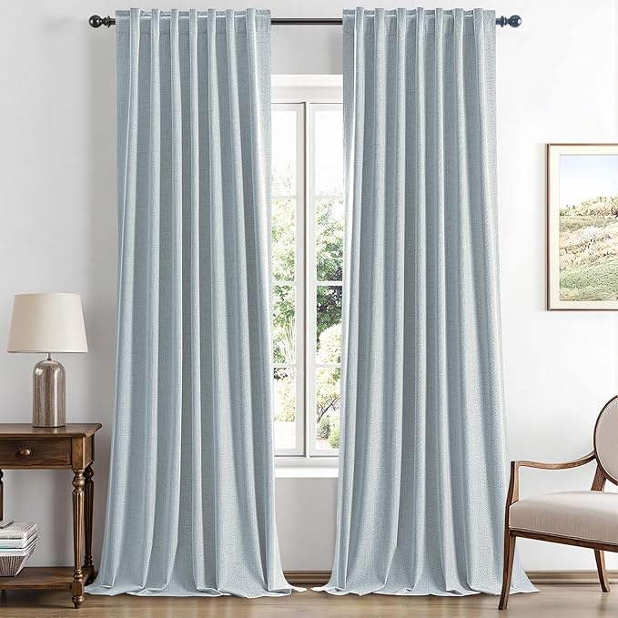 MIULEE 100% Blackout Linen Curtains by MIULEE