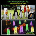 6PACKS Halloween Ghost Decorations Outdoor,Spooky Cloth Ghosts Decor for Halloween Scary Party Gifts,Solar Halloween Ghost Lights for Yard/Lawn/Patio/Holiday/Porch Decor