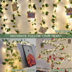 suddus 33FT 100LED Pothos Vine Fairy Lights Battery Operated Copper Wire