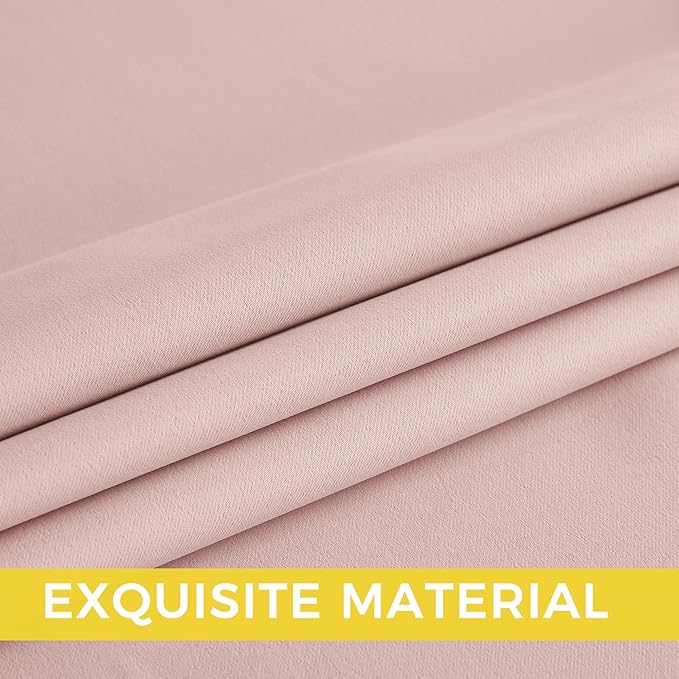 NICETOWN Room Darkening Draperies Curtains Panels, 2 Panels Blush Pink W52 x L84 - Image 5
