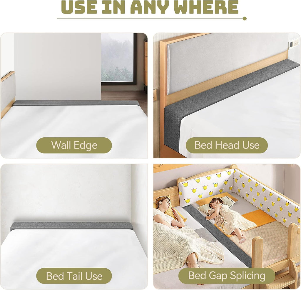 DEEPSHARK Bed Gap Filler for King Mattress, High-Density 45D Sponge, Removable and Washable Cover, Mattress Extender Filler for Headboard Gap, Bed Space Crack, Wall(78"×6"×12", King)