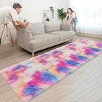 Fluffy Colorful Rug for Bedroom 3x10 ft Kawaii Tie-Dyed Area Rug Non Slip Cute - Image 4