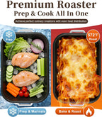 Enamel Turkey Roasting Pan with Rack Set, Casserole Dishes for Oven