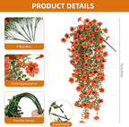 AGIRL 6 Bundles Fall Artificial Flowers for Outdoor Faux Plant,Orange