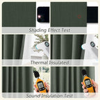 Guken Olive Green 100% Blackout Curtains 96 Inch Length 2 Panels Set - Image 5