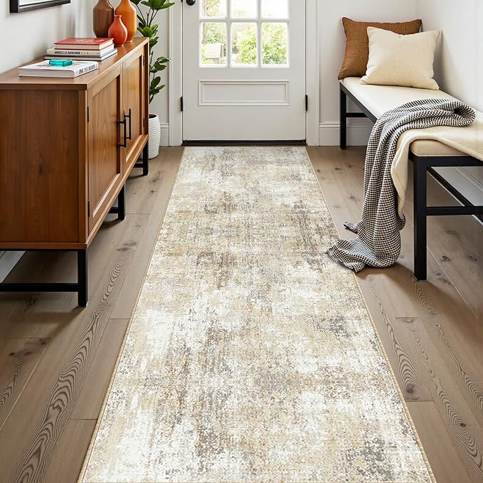 Washable Area Rugs 2'x8' Non-Slip Modern Abstract Soft - Image 2