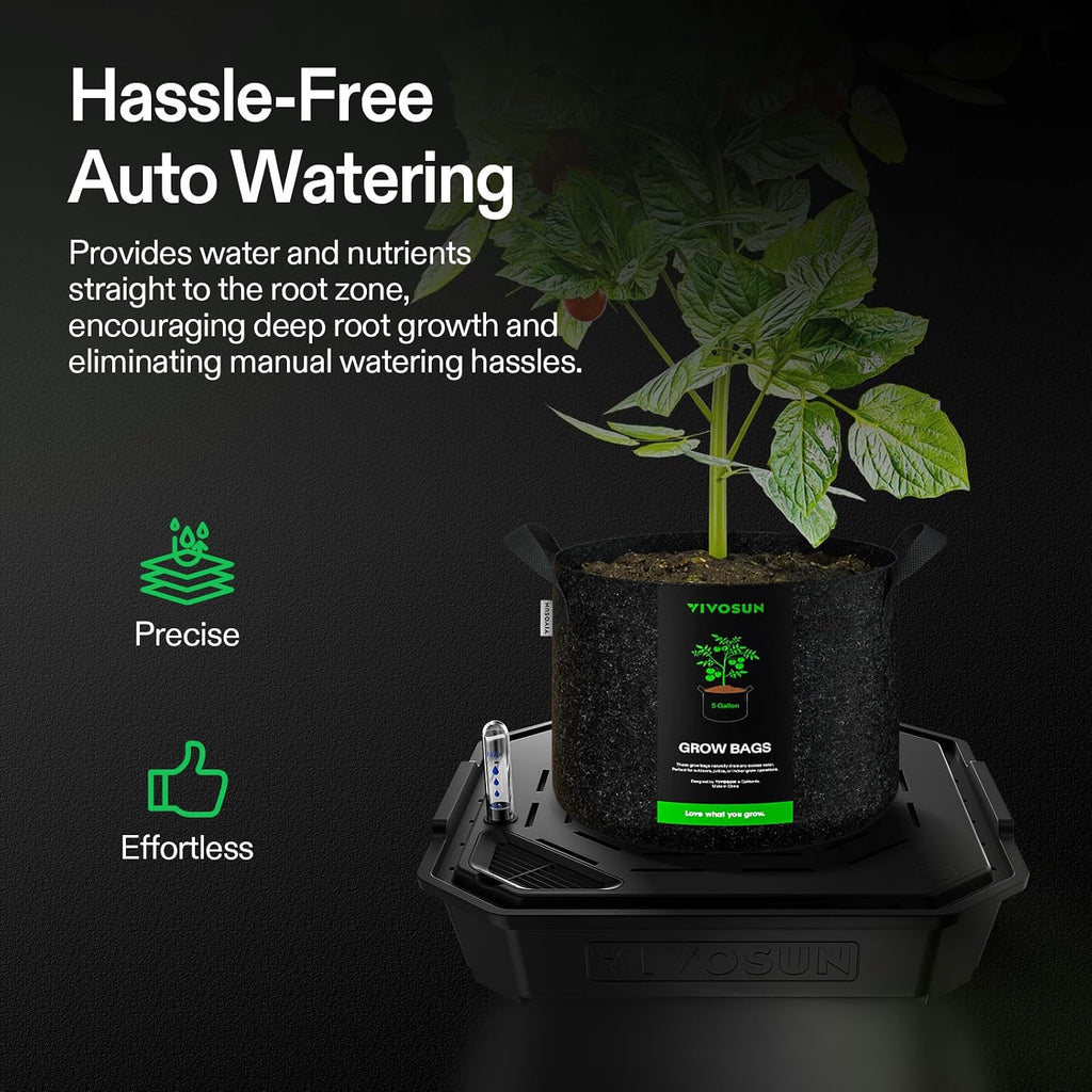 VIVOSUN 4-Pack FlexFeed Self-Watering Pots, Auto Irrigation Fabric Pot Base