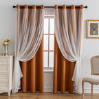 Anytime Double Layer Blackout Curtains 2 Panels，52Wx63L，Grey