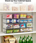 Vtopmart Clear Stackable Storage Drawers Set of 5, Plastic Organizer Bins