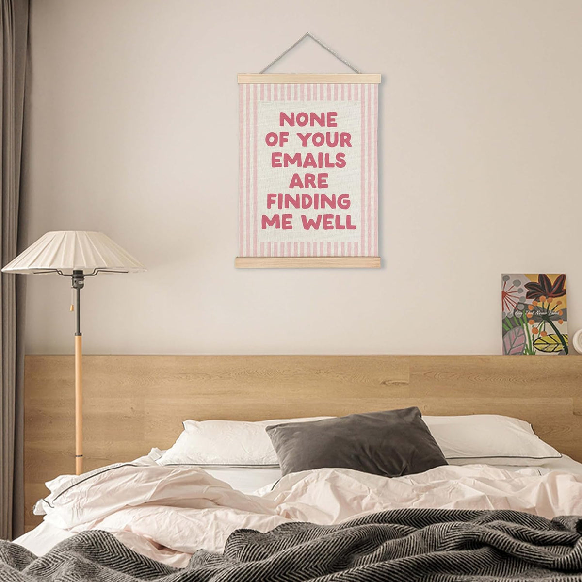 SAFDSGFDB Funny Pink Striped Office Wall Art Poster, None of Your Emails Are Finding Me Well Wall Decor for Workplace Home Office, Work Humor Gifts for Coworker Friend, 12x16 in
