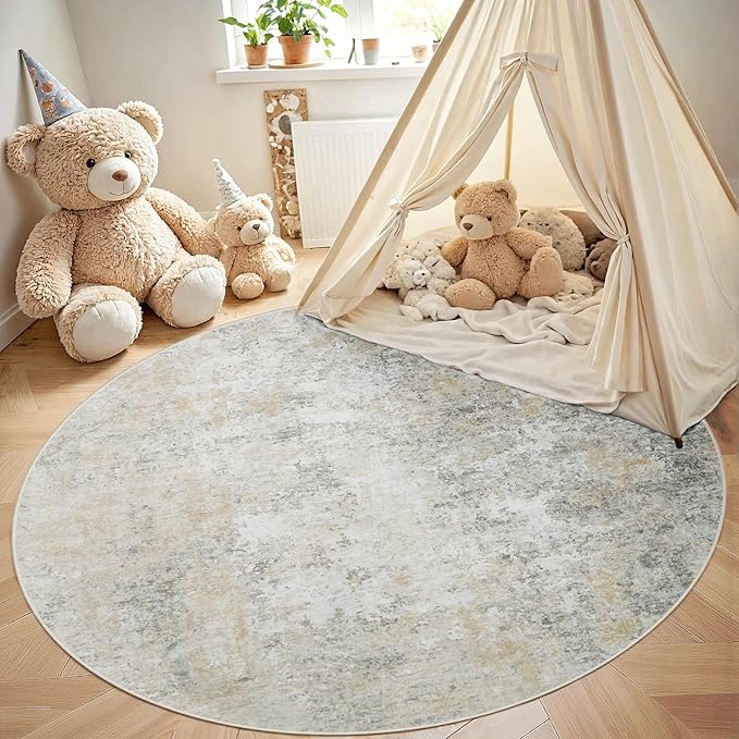 Round Rug 6ft Circle Rug Washable: Carpet Small Circular Area Rug - Image 4
