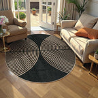 Lahome Enfys Modern Rainbow Round Rug, 6ft Easy Jute Circle Patio Rug Washable - Image 5
