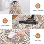 Yamaziot Washable Runner Rug, 2x10 Non-Slip Boho Vintage Hallway Rug Runner - Image 4