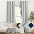NICETOWN Grey Long Linen Full Shade Panels 2 Panels Set, Thermal Insulated & by NICETOWN