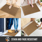 HIYARD Sturdy Front Door Mat, Absorbent Muddy Dirt Resist Welcome Door Mats - Image 3