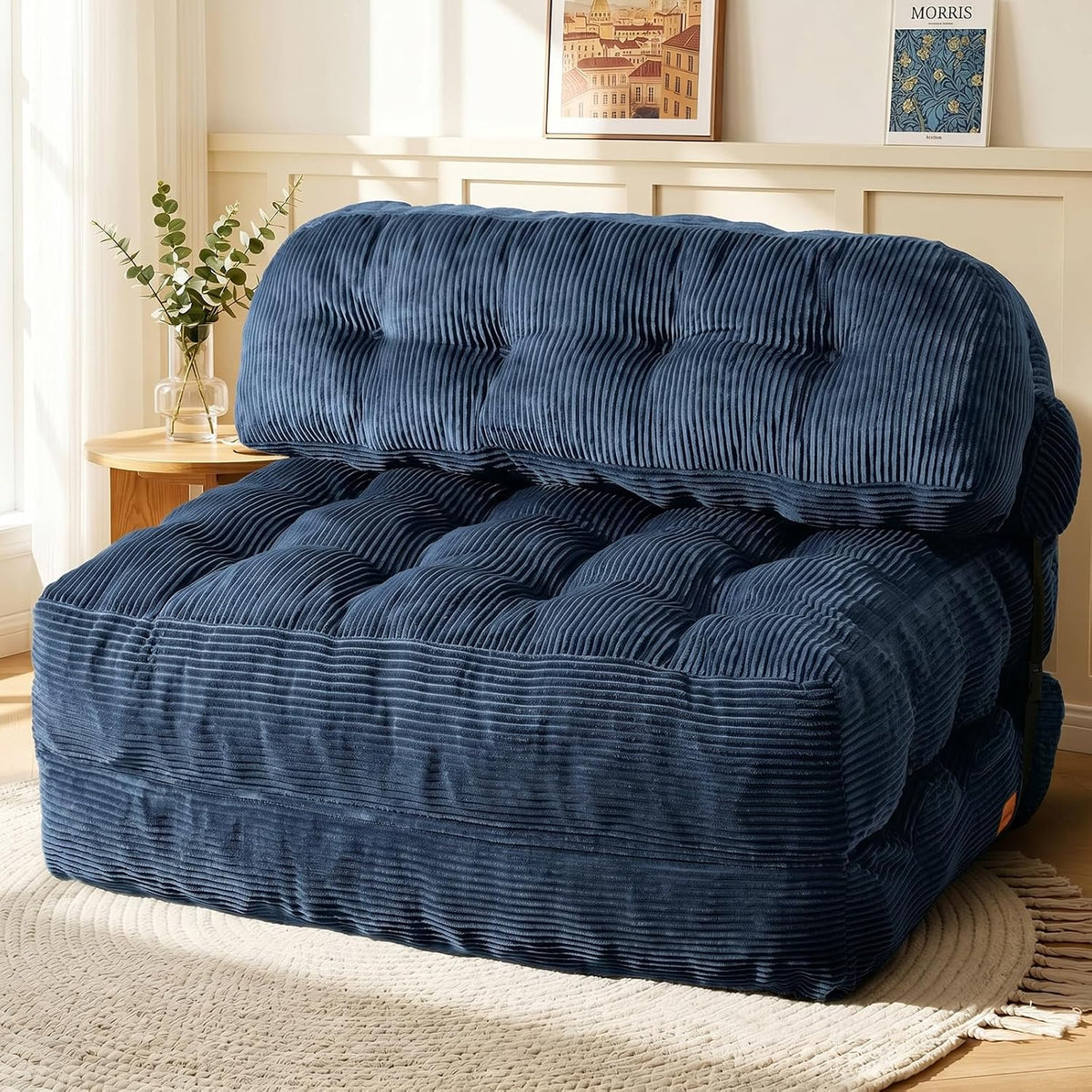 Folding Sofa Bed, Convertible Sleeper Chair with Back Support and Pillow
