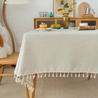 NLMUVW Brown Linen Tablecloth Rectangle, Chocolate Table Cloth Farmhouse Rectangular Table Cover for Kitchen Dining Coffee, 54 x 84 Inch
