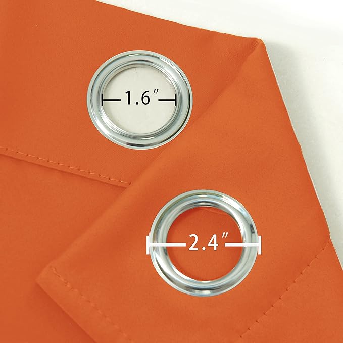 LEMOMO Orange Thermal Blackout Curtains/52 x 72 Inch/Set of 2 Panels Room - Image 4