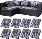 8Pcs Stretch Patio Cushion Covers, Outdoor Couch Covers Replacement, Outdoor by BIETYONE