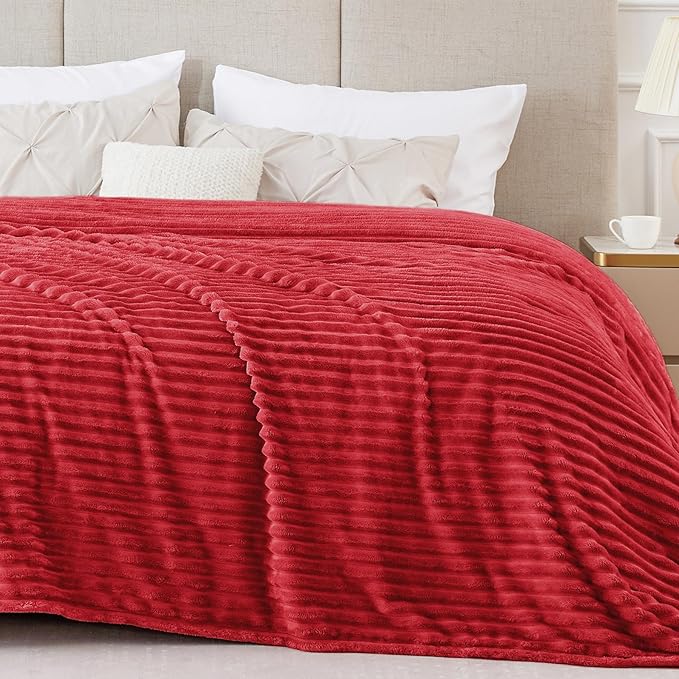 BEDELITE Fleece Blanket Queen Size – 3D Ribbed Jacquard Soft and Warm - Image 7