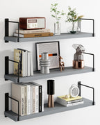 Floating Shelves, 24 In Bookshelves for Room Wall, Shelves on Wall (Grey)