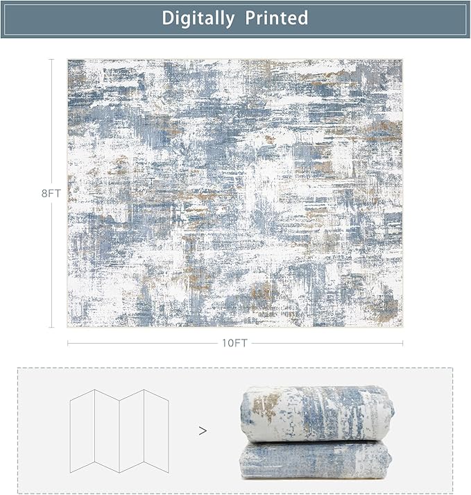 Washable Rugs 8x10 Area Rugs for Living Room, Modern Abstract Rugs for Bedroom - Image 2