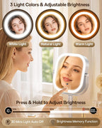 Gospire ABS Frame Lighted Makeup Mirror with Magnification 20X/1X,Rectangle