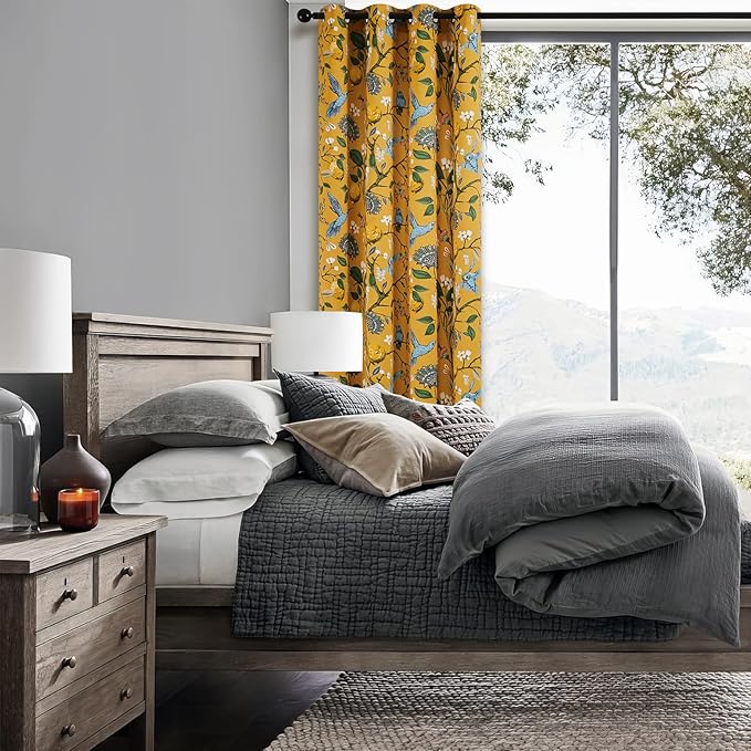 Topfinel Mustard Yellow Kitchen Tier Curtains 36 Inches Long Dark Yellow - Image 6